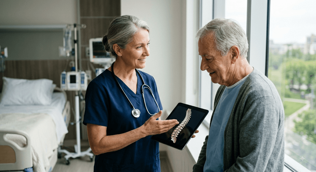 Clinician explaining the clinical trial process to a patient